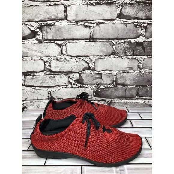 Arcopedico Red Fabric Knit LS Arch Support Sneakers Shoes Women’s Sz 39EU/8M US - Picture 1 of 16